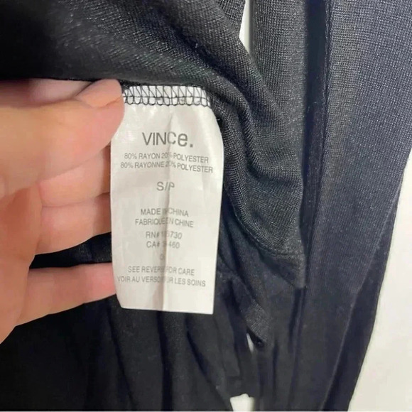 Vince Colorblock Long Sleeve Tee in Black & Bone Size Small Revolve - Picture 4 of 5